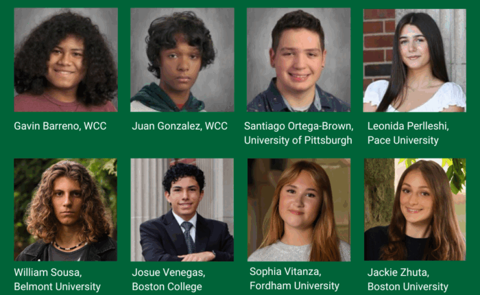 Photos of 8 male and female high school graduates