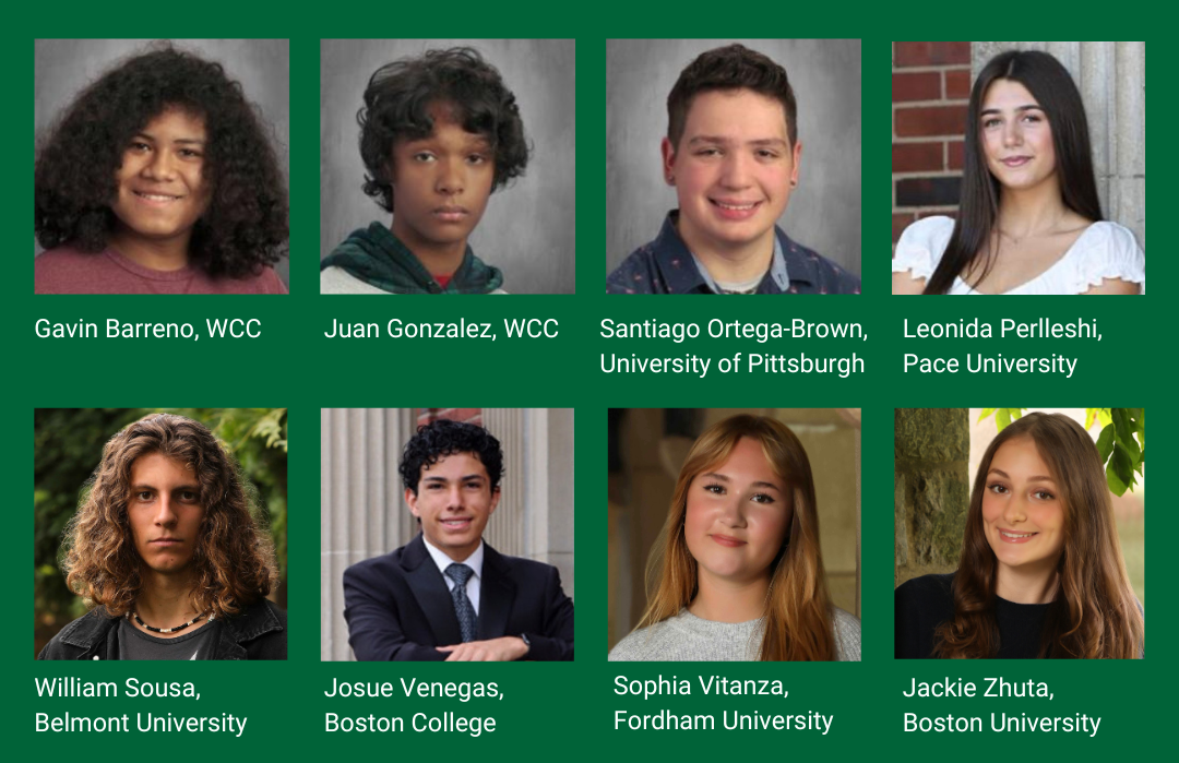 Photos of 8 male and female high school graduates